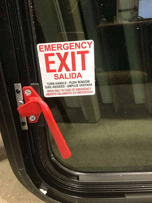 Used Black Radius Emergency Opening Window : 35 3/4" W x 36" H x 3/4"