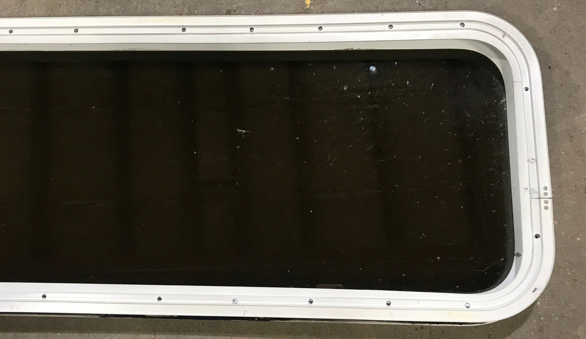 Used White Radius Non Opening Window : 45 1/2" W x 15 1/2" H x 1 7/8" D
