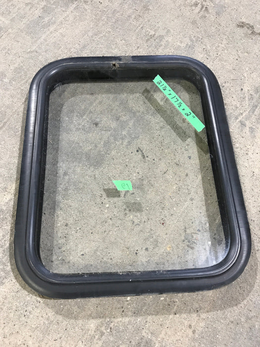 Used Black Radius Non Opening Window : 21 1/2" W X 17 1/2" H X 2" D