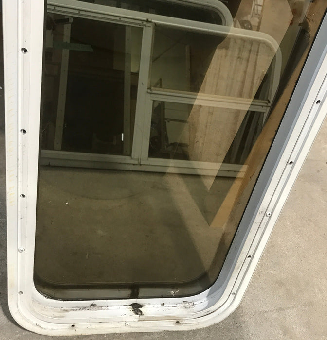 Used White Radius Non Opening Window : 45 1/2" W x 15 1/2" H x 2" D