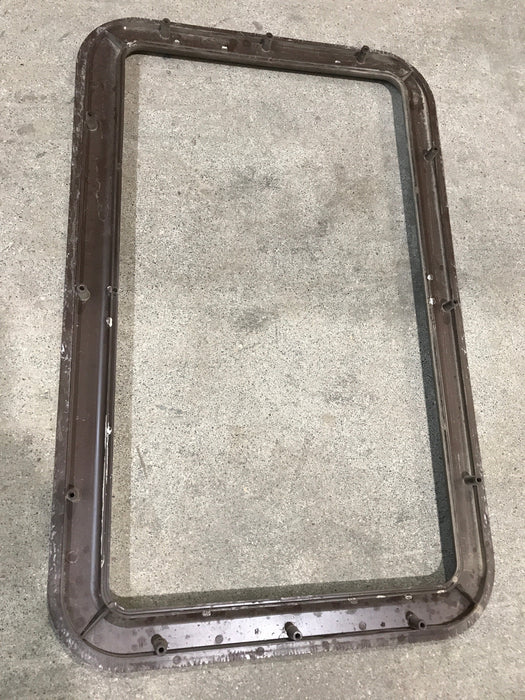 Used Entry Door Exterior Window Frame, Brown: 24 3/4" x 15 3/4"