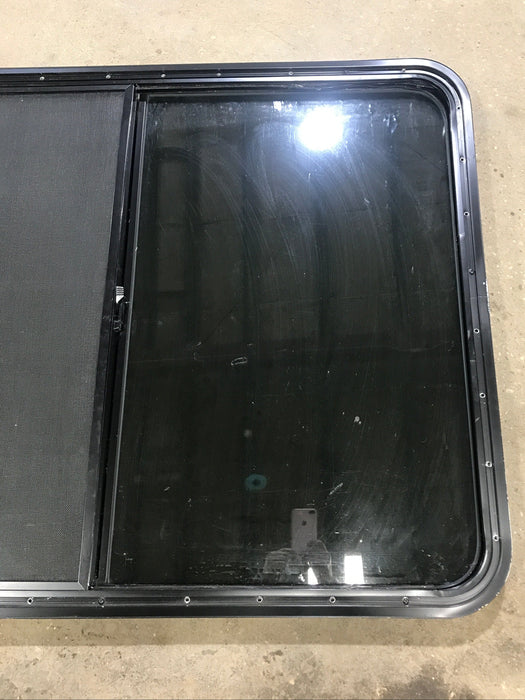 Used Black Radius Opening Window : 45 1/2" W x 34 1/2" H x 1 7/8" D