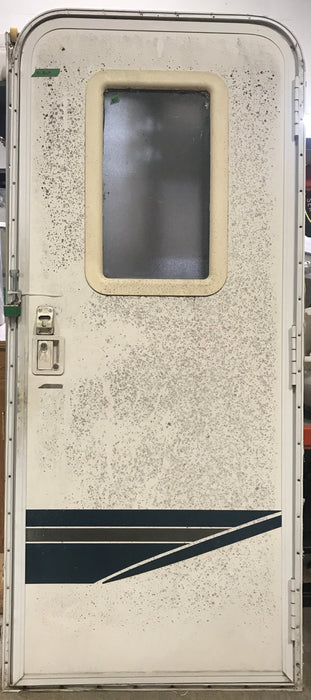 Used RV Radius Corner Entry Door 29 1/2" W x 71 1/2" H
