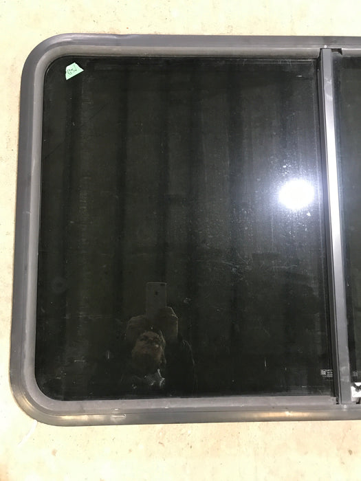 Used Black Radius Opening Window : 47 5/8" W x 28 1/2" H x 1 7/8" D