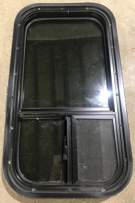 Used Black Radius Opening Window : 13 1/2" W x 25 1/2" H x 1 7/8" D