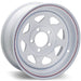 15X5 Trailer Wheel 8 Spoke White Striped - 5 x 4.50 Inch Bolt Pattern - Young Farts RV Parts