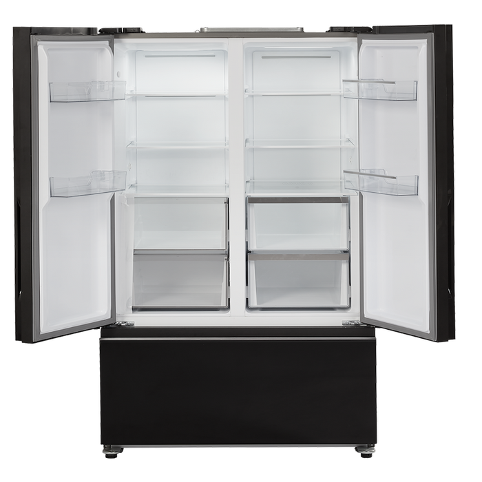 Invision 180-2552 Three Door 12VDC Refrigerator - 17 Cu. Ft. - Black
