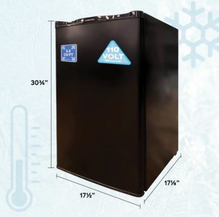 Furrion BC-90LHH Everchill 110VAC LH Refrigerator 3.2 Cu. Ft - Black