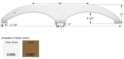 Icon Fender Skirt Various Forest River Brands Including Cedar Creek 68-1/4 Inch 12 Inch Polar White 01806 - Young Farts RV Parts