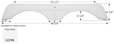 Icon Fender Skirt Sunnybrook And Winnebago Brands 68-5/8 Inch 10-7/8 Inch Polar White 12246 - Young Farts RV Parts