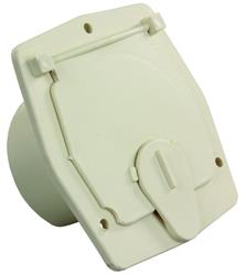 JR Products S-27-14-A Colonial White 30 Amp Square Electric Cable Hatch - Young Farts RV Parts