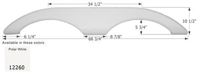 Icon Fender Skirt Starcraft Brands Including Homestead 68-3/4 Inch 10-1/2 Inch Polar White 12260 - Young Farts RV Parts