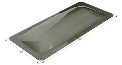 Icon Rectangular Skylight 4" Bubble Type Dome Opening 14" x 34" Smoke - 12118 - Young Farts RV Parts