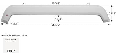 Icon Fender Skirt Various KZ Brands Including Sportsmen 66-1/8 Inch 10-5/8 Inch Polar White 01802 - Young Farts RV Parts