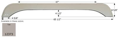 Icon Fender Skirt Various Sunnybrook And Winnebago Brands Including Sunset Creek 65-1/2 Inch 8-5/8 Inch Tan 12373 - Young Farts RV Parts