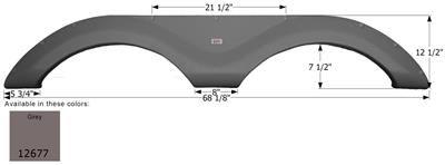 Icon Fender Skirt Various Cruiser Brands Including Viewfinder 68-1/8 Inch 12-1/2 Inch Gray 12677 - Young Farts RV Parts