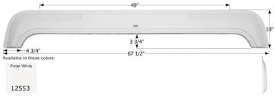Icon Fender Skirt Various Kit Brands Including Sportsmaster 67-1/2 Inch 10 Inch Polar White 12553 - Young Farts RV Parts