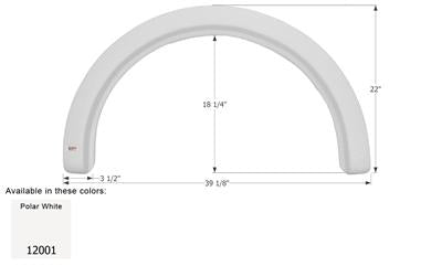 Icon Fender Skirt Various R-Vision Brands 39-1/8 Inch 22 Inch Polar White 12001 - Young Farts RV Parts