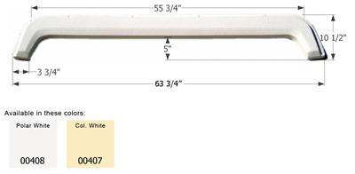 Icon Universal Fender Skirt 63-3/4" x 10-1/2" - Polar White ABS - 00408 - Young Farts RV Parts