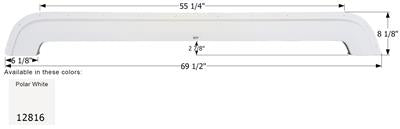 Icon Fender Skirt Various KZ Brands Including Sportsmen 69-1/2 Inch 8-1/8 Inch Polar White 12816 - Young Farts RV Parts