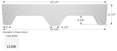 Icon Fender Skirt Specific Glendale Golden Falcon Units 64-7/8 Inch 13-1/4 Inch Polar White 12166 - Young Farts RV Parts