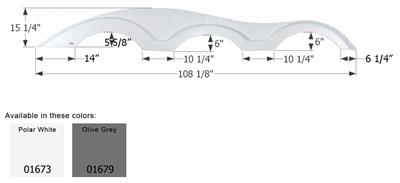 Icon Fender Skirt Various Keystone Brands/ Including Raptor 108-1/8 Inch 15-1/4 Inch Olive Gray 01679 - Young Farts RV Parts
