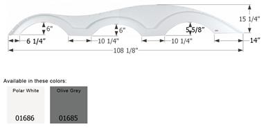 Icon Fender Skirt Various Keystone Brands/ Including Raptor 108-1/8 Inch 15-1/4 Inch Olive Gray 01685 - Young Farts RV Parts