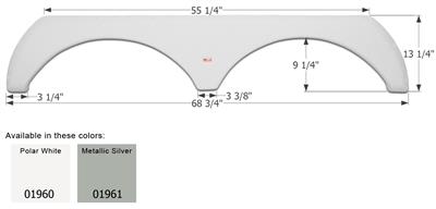 Icon Fender Skirt Various Thor Brands Including Jazz 68-3/4 Inch 13-1/4 Inch Metallic Silver 01961 - Young Farts RV Parts