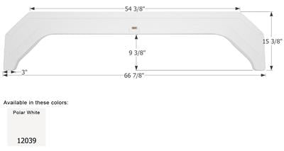 Icon Fender Skirt Certain Thor Brands Including Komfort 66-7/8 Inch 15-3/8 Inch Polar White 12039 - Young Farts RV Parts