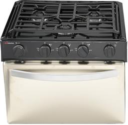 Suburban Mfg Stove - 17" Black Porcelain Top With Stainless Steel Door - 3612A - Young Farts RV Parts