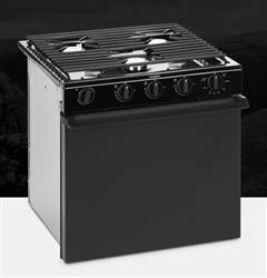 Dometic Gas Stove - Black Top / Black Steel Door - 22" - Piezo Ignition - 50442 - Young Farts RV Parts