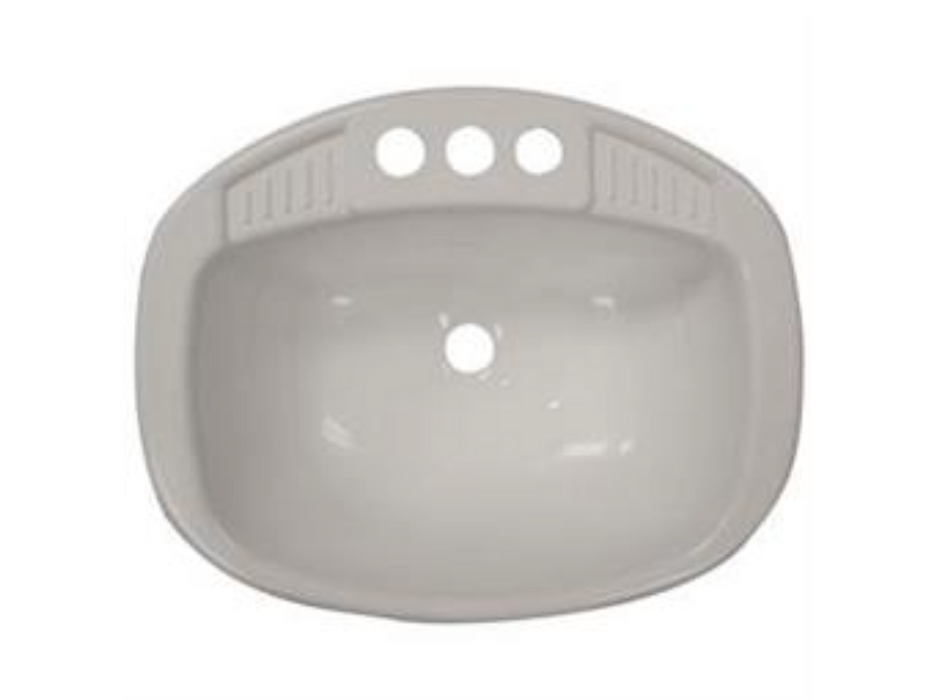 17X20WHITE POLY OVAL LAV