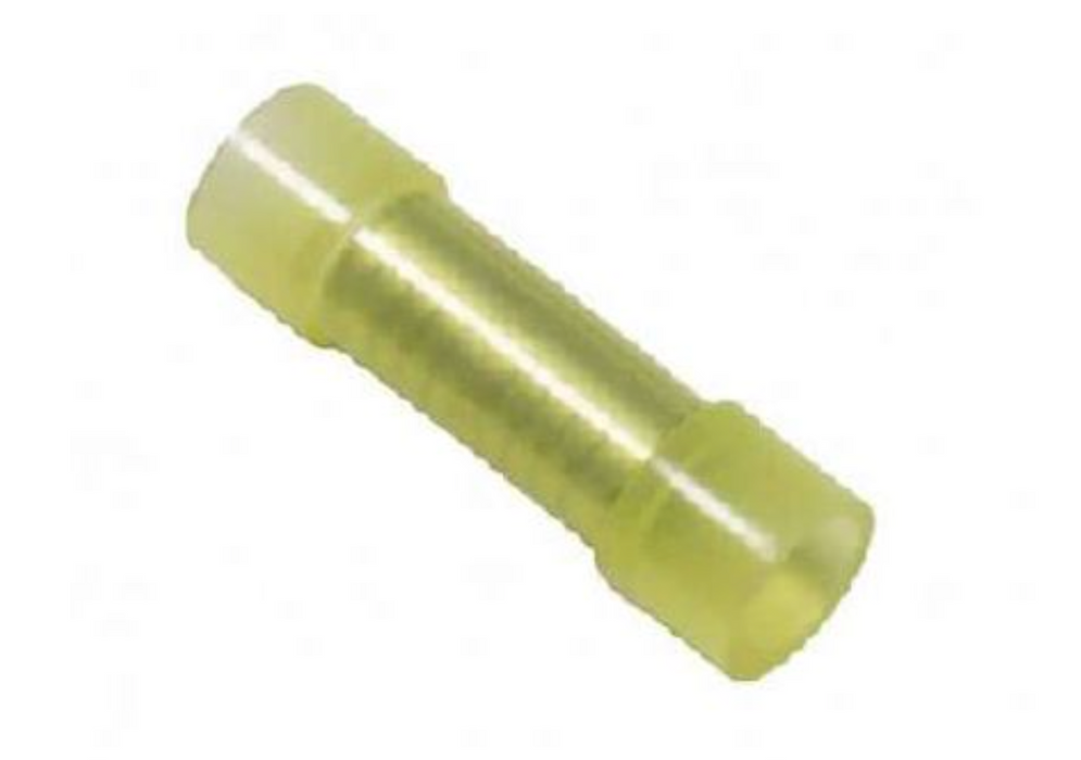 Yellow 12-10 Gauge Nylon Insulated Butt Connector - Pack of 100