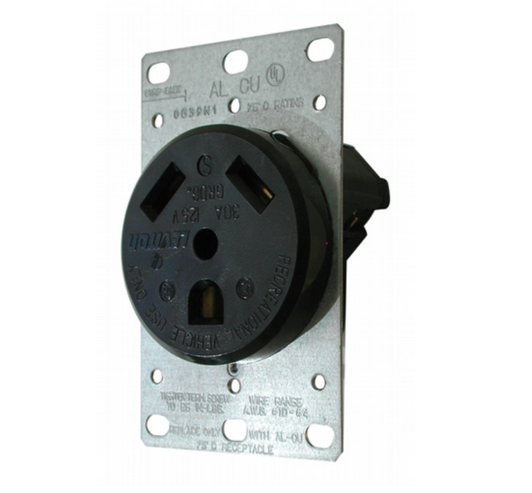 30 AMP RECEPTACLE - BLK