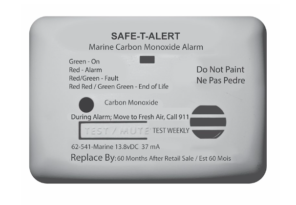 62 Series Carbon Monoxide Alarm - 12V - 62-541-Marine Surface Mount - White