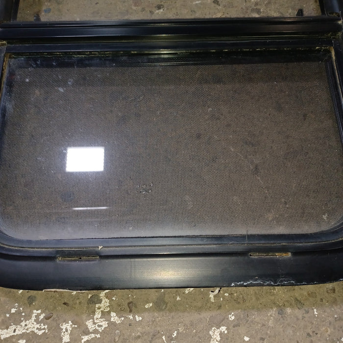 Used Young Farts RV Parts Black Radius Opening Window : 21.375″ X 17.375″ X 1.875″