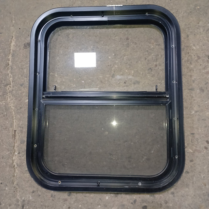 Used Young Farts RV Parts Black Radius Opening Window : 21.375″ X 17.375″ X 1.875″