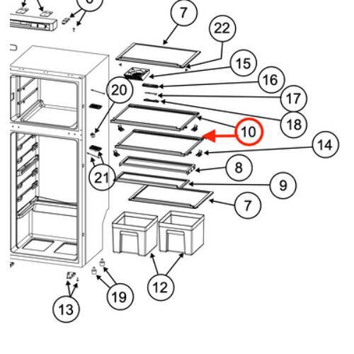 Replacement Refrigerator Shelf - For Norcold N10DC - 640172