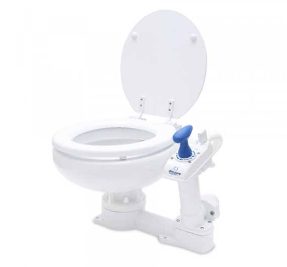 Albin 07-01-003 Marine Series Toilet, White Porcelain/White Wooden Seat