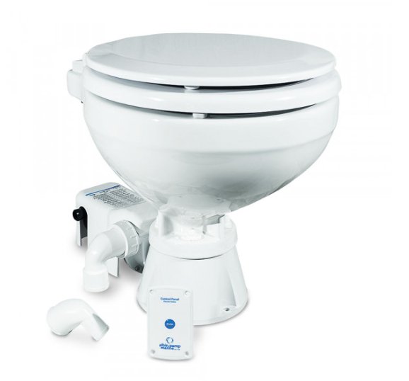 Albin 07-02-004 Marine Series Toilet, White Porcelain/White Wooden Seat