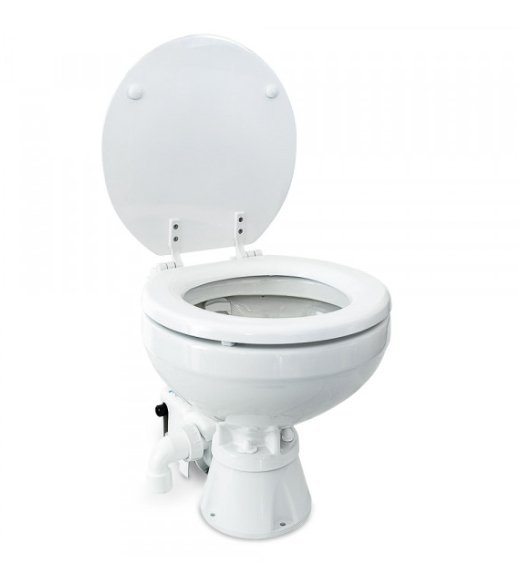 Albin 07-02-004 Marine Series Toilet, White Porcelain/White Wooden Seat