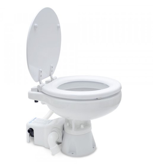 Albin 07-02-008 Marine Series Toilet, White Porcelain/White Wooden Seat