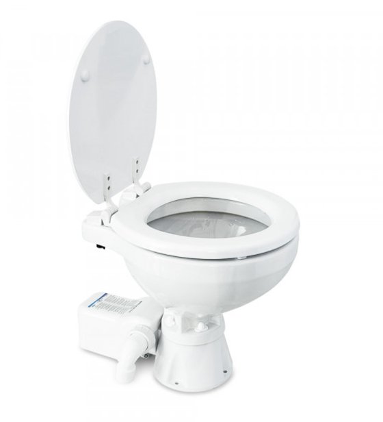 Albin 07-03-010 Marine Series Toilet, White Porcelain/White Wooden Seat