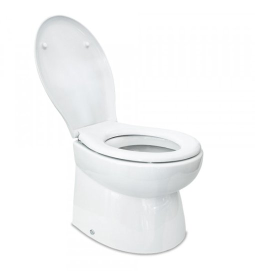 Albin 07-04-016 Marine Series Toilet, White Porcelain/White Wood Luxury Premium Softclose Seat