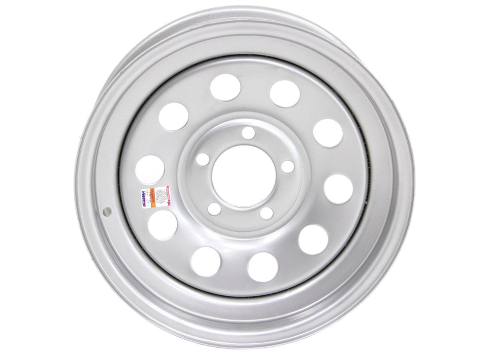 Americana Tire and Wheel 20436 Trailer Wheel Mini Modular 15x5 Silver - 5 x 4.50 Inch Bolt Pattern - Young Farts RV Parts