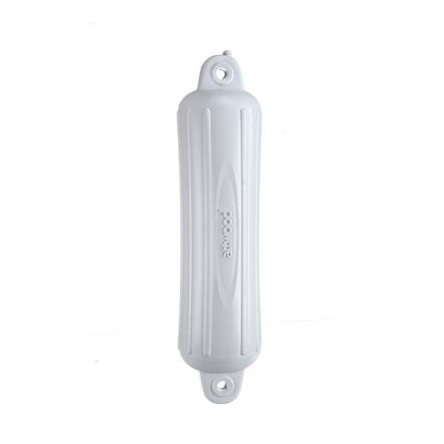 Attwood Marine Boat Fender - SoftSide - Ribbed Cylinder - 5" Diam - White Polymeric; Single - 9355D1 - Young Farts RV Parts
