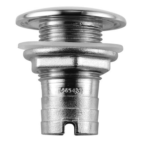 Attwood Marine Boat Scupper - Barbed Thru - Hull Connector - Fits 1 - 1/8" Hose - Stainless; Single - 66543 - 3 - Young Farts RV Parts