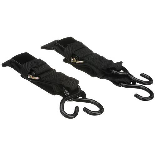 Attwood Marine Boat Transom Tie Down Strap - 4' L x 2" W - Black; Set Of 2 - 15232 - 7 - Young Farts RV Parts