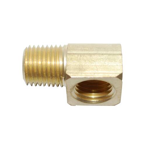 Attwood Marine Fuel Line Fitting Connector - 1/4" Male NPT x 1/4" NPTF - 90 Degree - Brass - 8887 - 6 - Young Farts RV Parts