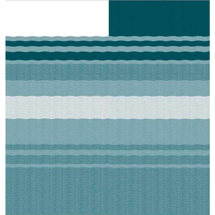 Awning Fabric 1 - Piece 16' Teal Stripe White Weatherguard - Young Farts RV Parts